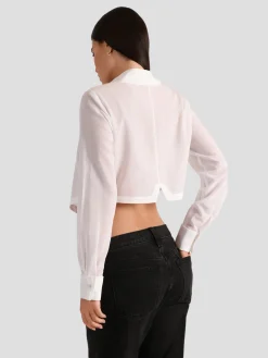 Ruffled Tuxedo Shirt in White