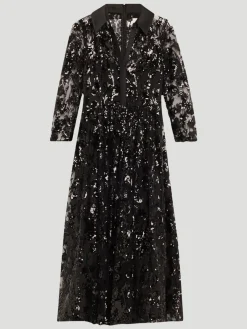 Sequin Lace A-Line Midi Dress