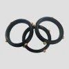 SET OF 3 BLACK WOOD BANGLE W MULTI STONE