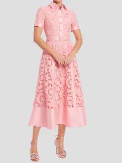 Short Sleeve Lace Shirtdress
