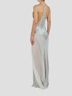 Silver Silk Charmeuse Bias Cut Slip Gown