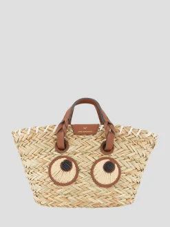 Small Basket Paper Eyes in Natural Seagrass