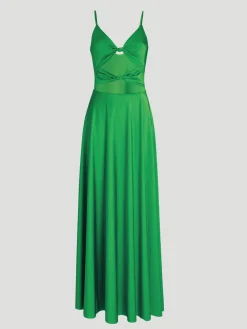 Sol Cut Out Maxi Swim Dress in Green