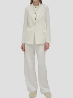 Straight Tab Pant in White