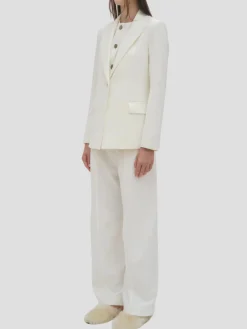 Straight Tab Pant in White
