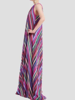 Stripe Halter Gown