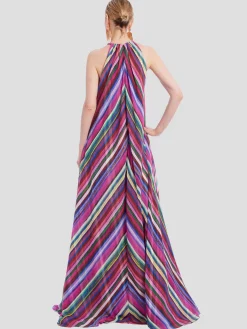 Stripe Halter Gown
