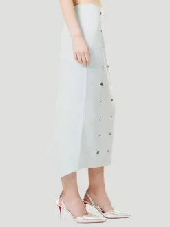 Thalia Gem-Embellished Midi Skirt