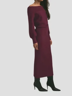 The Irene Dress in Burgundy