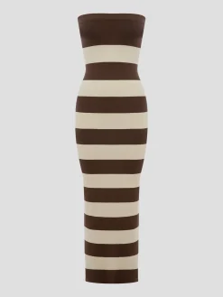 Theo Strapless Jersey Midi Dress