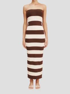 Theo Strapless Jersey Midi Dress