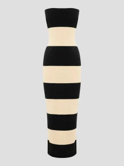 Theo Strapless Striped Dress