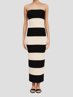 Theo Strapless Striped Dress
