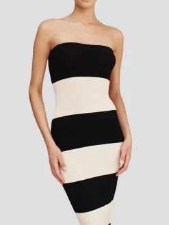Theo Strapless Striped Dress