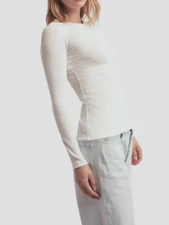 The Ribbed Long Sleeve in White