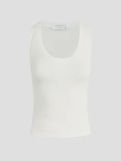 The Ribbed Tank in White
