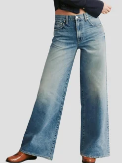 Tiny Dancer Wide-Leg Jean in Vintage Blue