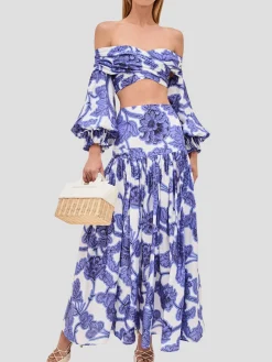 Trisha Floral Linen Crop Top
