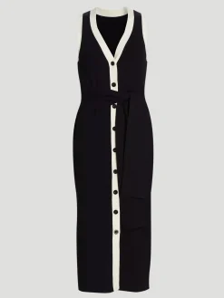 Victoria Sleeveless Front-Tie Midi Dress
