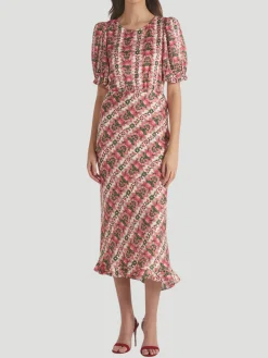 Vida Printed Silk Midi-Dress