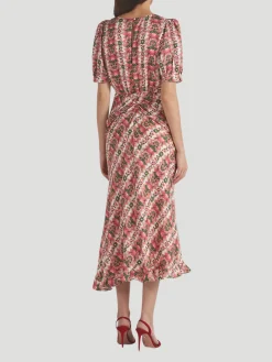 Vida Printed Silk Midi-Dress