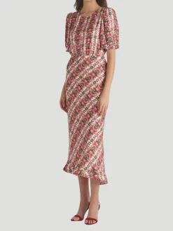 Vida Printed Silk Midi-Dress