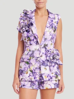 V-Neck One Button Blazer Vest