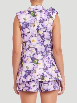 V-Neck One Button Blazer Vest
