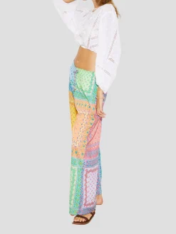 Voila Embroidered Full Sleeve Crop Top