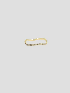 Wave Ring White Diamonds