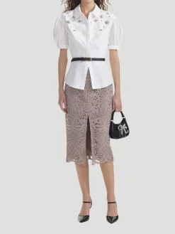 White Cotton Embellished Top