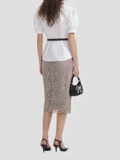 White Cotton Embellished Top