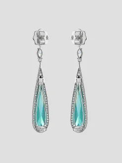 White Gold Paraiba Shard Earrings