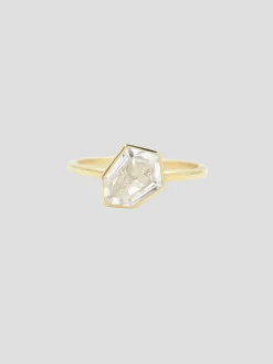 White Topaz Shield Jollie Ring