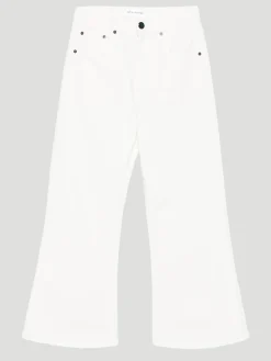 White Wide-Leg Cropped Jeans