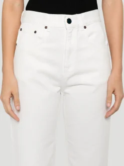 White Wide-Leg Cropped Jeans