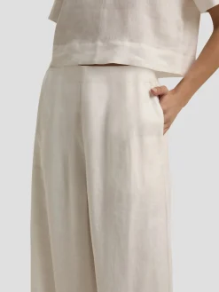 Wide Leg Linen Pant in White