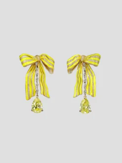 Yellow Canary Bardot Bow Earrings