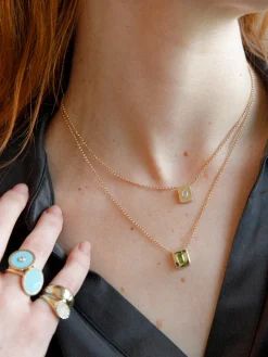 Yellow Gold Peridot Nugget Necklace
