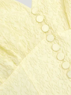 Yellow Jacquard Midi Dress
