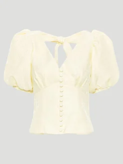 Yellow Jacquard Top