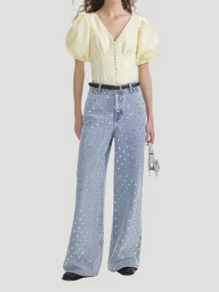 Yellow Jacquard Top